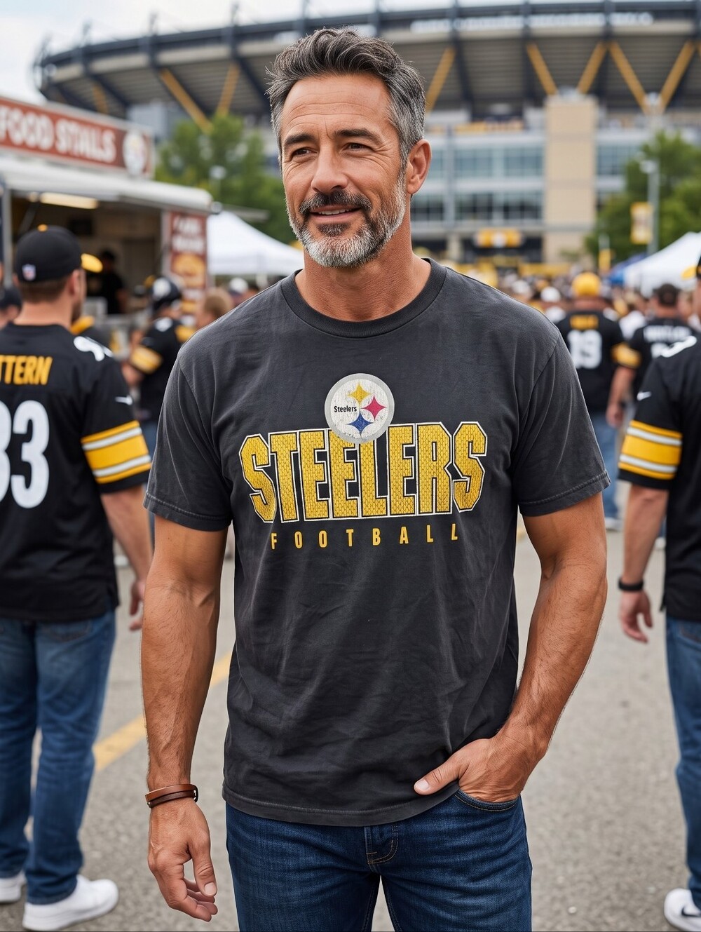 NFL Steelers Black and Gold Logo Short Sleeve Tee